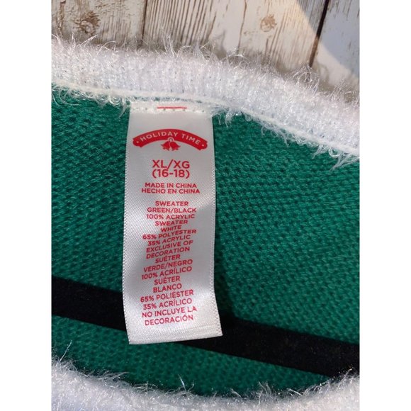 Holiday Time Elf Sweater Party Christmas Dress with Jingle Bells Size 16/18 XL - Picture 3 of 8